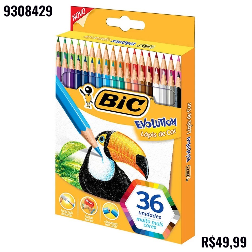 LAPIS DE COR BIC EVOLUTION COM 36 CORES